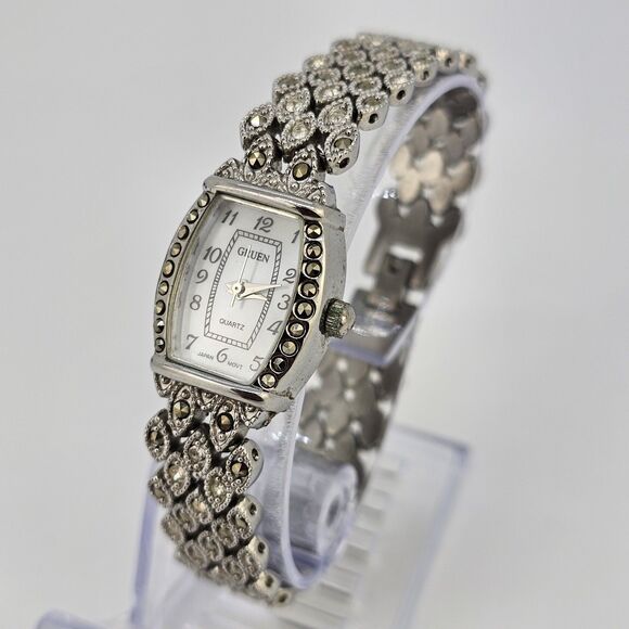 Gruen Women's Watch 18MM Gray Dial Gray Bracelet Band 6" New Battery - Picture 2 of 13